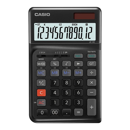 Casio JE-12E-BK 纖巧桌上型 計數機 12位